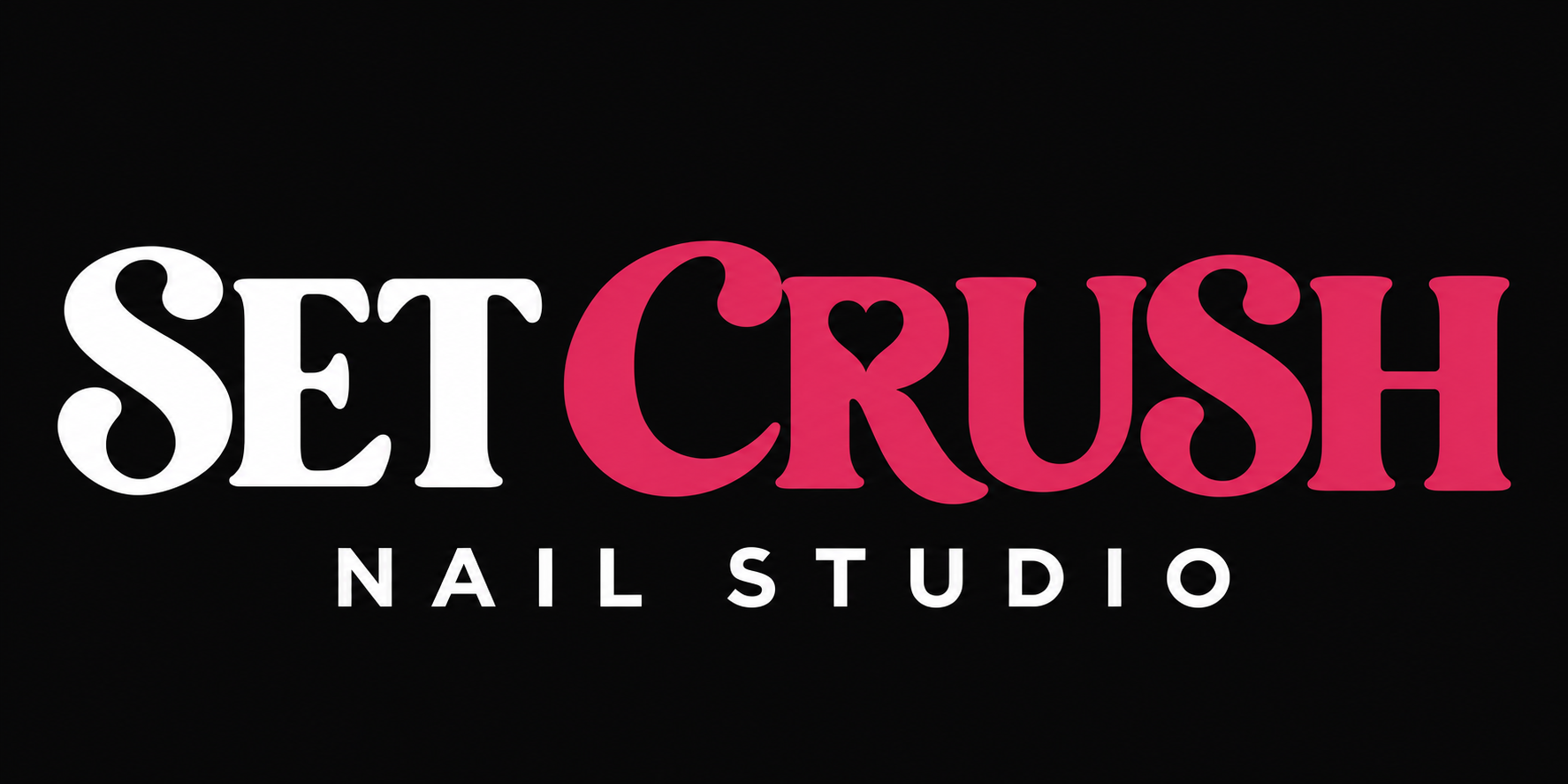 Set Crush Nail Studio, with a heart inside the R